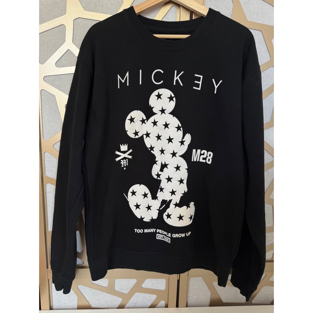 Disney Neff Mickey Mouse Star Graphic Sweatshirt Black Mens Large M28 Streetwear